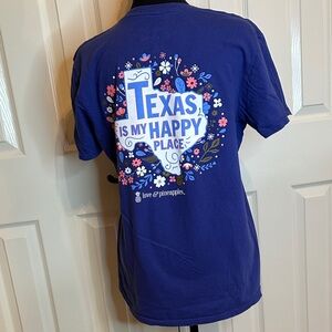 Love & Pineapples Blue Texas Graphic Tee - Medium